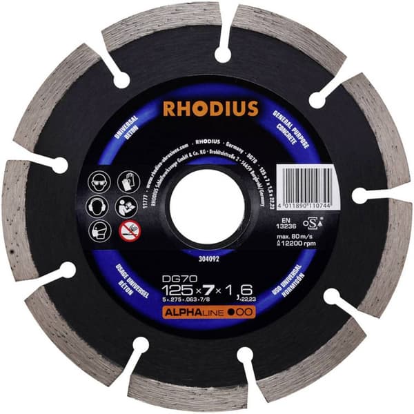Rhodius 304092 DG70 Diamantkapskiva Diameter 125 mm 1 st