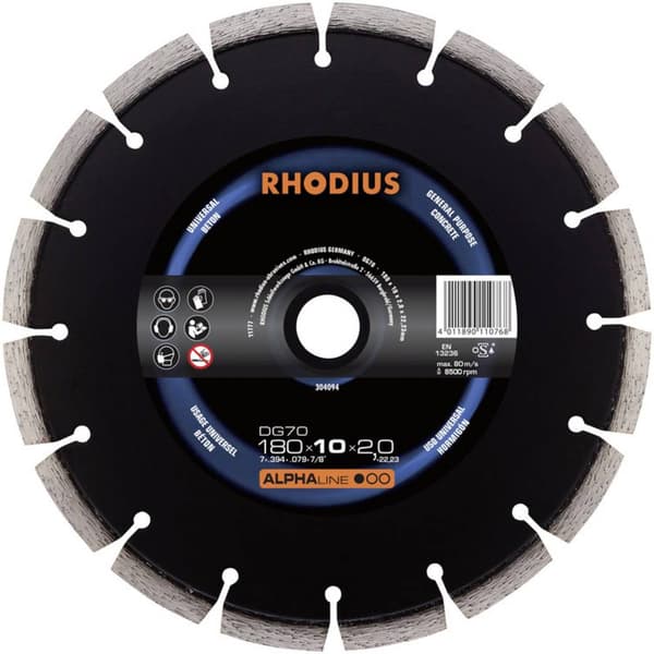 Rhodius 304092 DG70 Diamantkapskiva Diameter 125 mm 1 st
