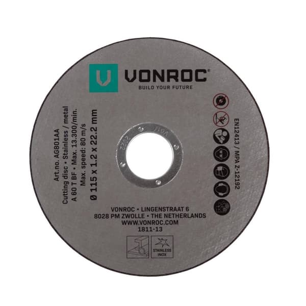 VONROC Kapskivor – 115mm | Inkl. 12 st – Universal