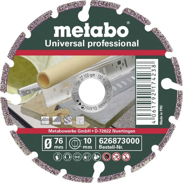 Metabo UP Professional 626873000 Diamantkapskiva 1 st 76 mm 10 mm 1 st
