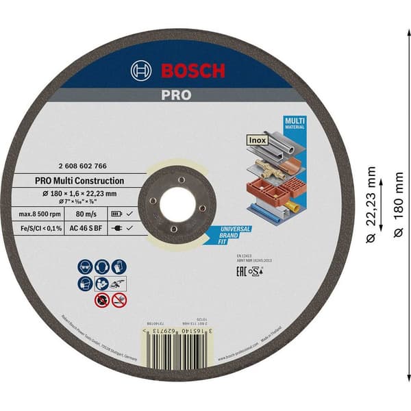 Bosch Accessories 2608602766 Separationspår rakt 180 mm 22.23 mm 1 st