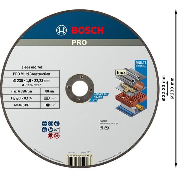 Bosch Accessories 2608602767 2608602767 Separationspår rakt 230 mm 22.23 mm 1 st