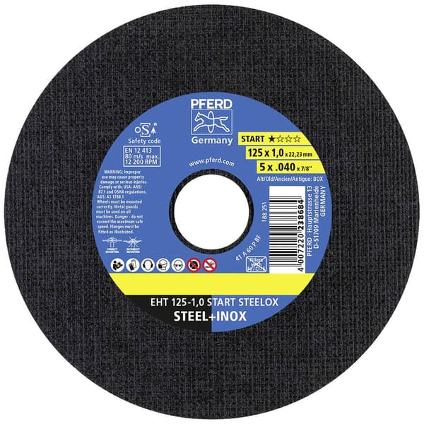 PFERD TOOLS EHT 125-1,0 START STEELOX (50) 69198290 Separationspår rakt 125 mm 22.23 mm 50 st
