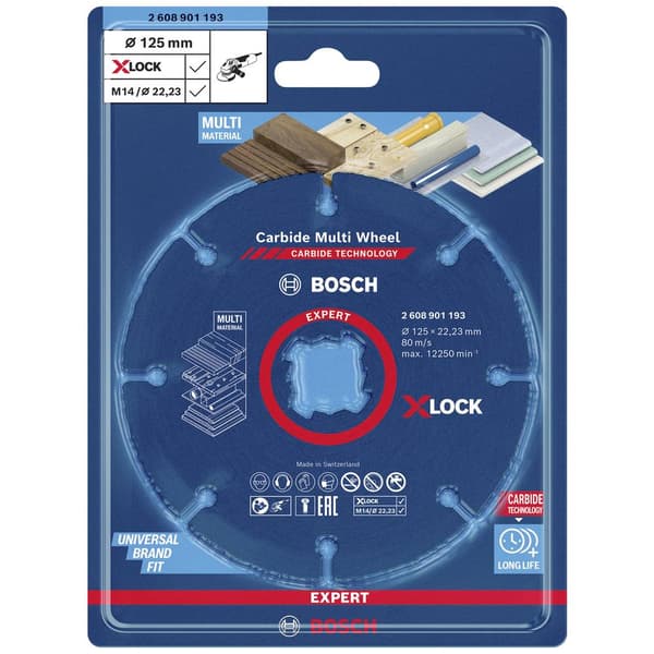 Bosch Accessories EXPERT Carbide Multi Wheel X-LOCK 2608901193 Separationspår rakt 1 st 125 mm 22.23 mm 1 st