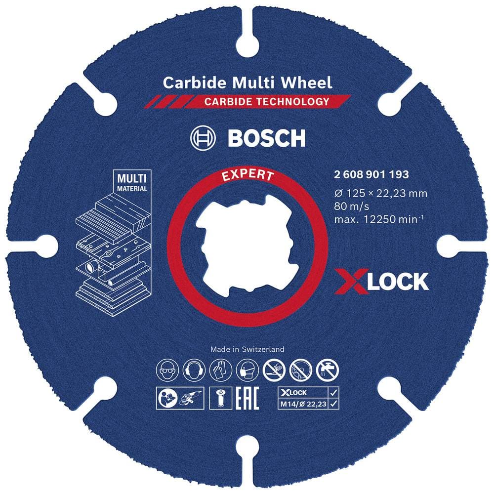 Separationspår rakt 1 st 125 mm 22.23 mm Bosch Accessories EXPERT Carbide Multi Wheel X-LOCK 2608901193 1 st