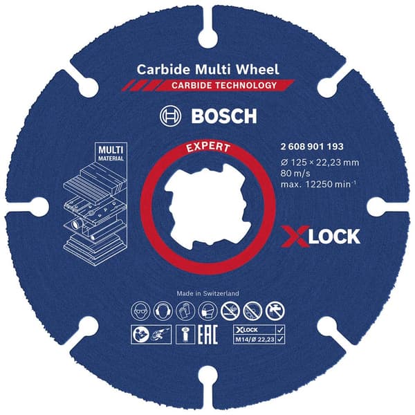 Bosch Accessories EXPERT Carbide Multi Wheel X-LOCK 2608901193 Separationspår rakt 1 st 125 mm 22.23 mm 1 st