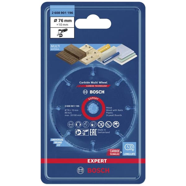 Bosch Accessories EXPERT Carbide Multi Wheel 2608901196 Separationspår rakt 1 st 76 mm 10 mm 1 st