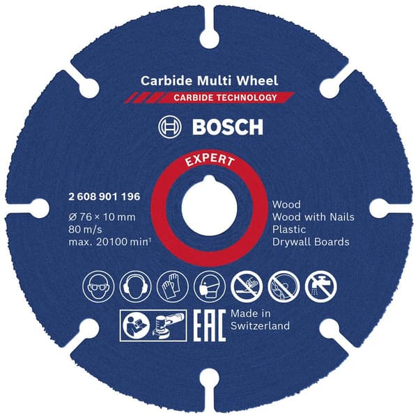 Bosch Accessories EXPERT Carbide Multi Wheel 2608901196 Separationspår rakt 1 st 76 mm 10 mm 1 st