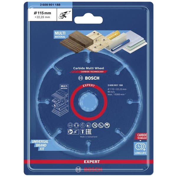 Bosch Accessories EXPERT Carbide Multi Wheel 2608901188 Separationspår rakt 1 st 115 mm 22.23 mm 1 st