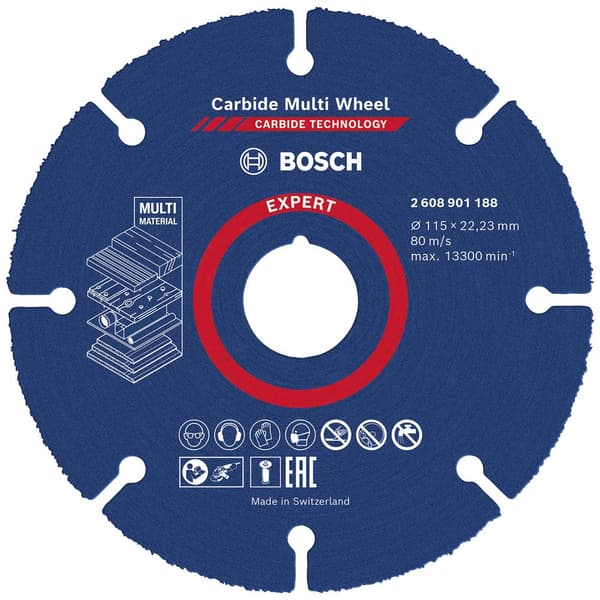 Bosch Accessories EXPERT Carbide Multi Wheel 2608901188 Separationspår rakt 1 st 115 mm 22.23 mm 1 st