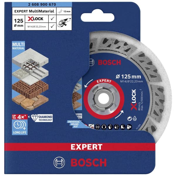 Bosch Accessories 2608900670 EXPERT MultiMaterial X-LOCK Diamantkapskiva Diameter 125 mm 1 st