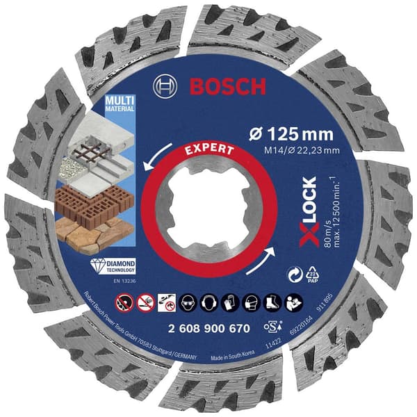 Bosch Accessories 2608900670 EXPERT MultiMaterial X-LOCK Diamantkapskiva Diameter 125 mm 1 st