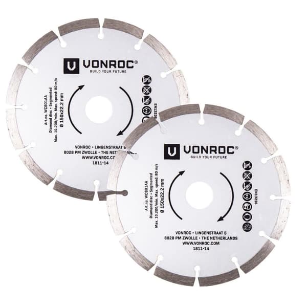 VONROC Diamantskiva 150mm – 2st | Universal