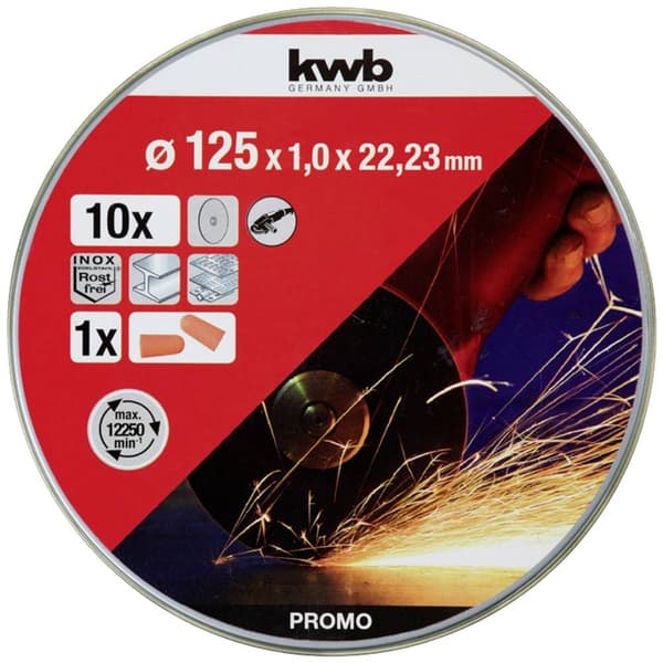 kwb 712022 Delningsskiveset 10 delar 125 mm 22.23 mm 10 st