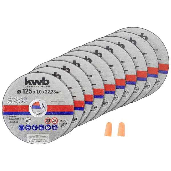 kwb 712022 Delningsskiveset 10 delar 125 mm 22.23 mm 10 st