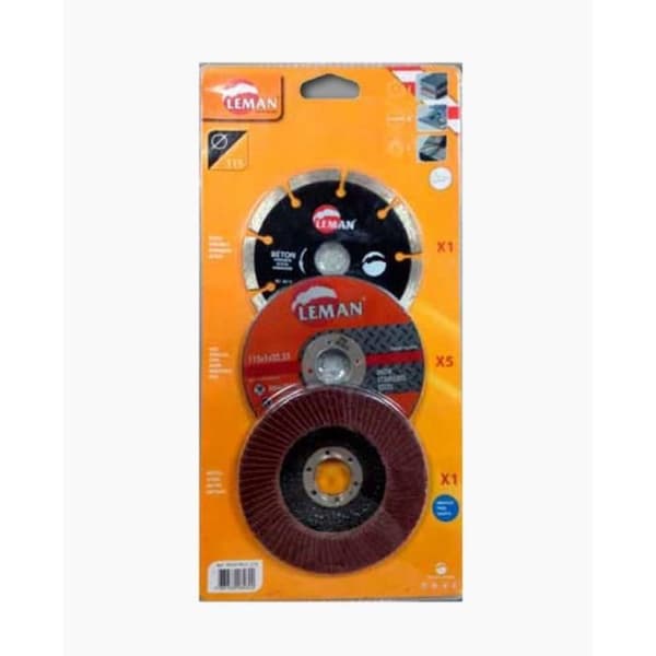 Leman - Skivslippaket diameter 125 mm betong rostfritt stål metall - PACKMEUL.125