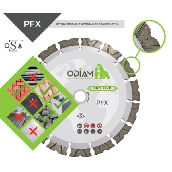 Universal diamantklinga - PFX Ø230 - Borrning 22,23 - ODIAM - PFX01027