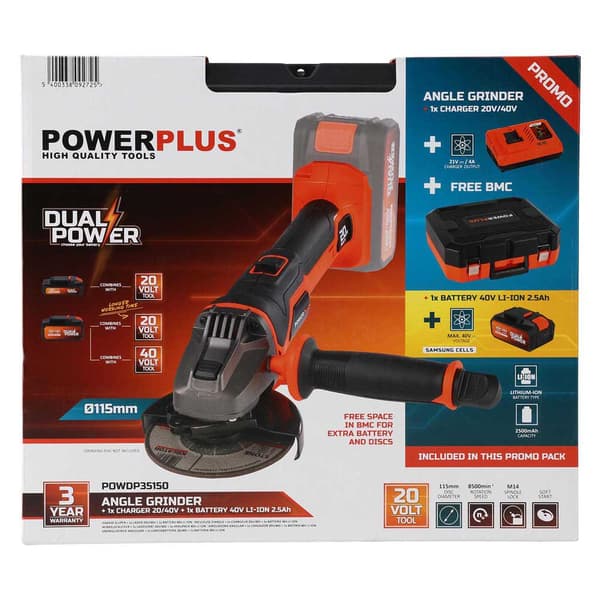 Powerplus Vinkelskivesliber Powdp35150 115 Mm Søvfarvet