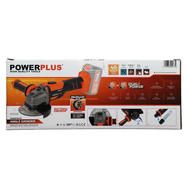 Powerplus Vinkelskivesliber Powdp35170 125 Mm Søvfarvet