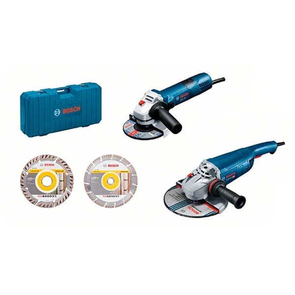 Bosch Professional Kotelohiomakone Gws 22-230 J + Gws 7-125 + 2xdd + Hopeinen EU Plug