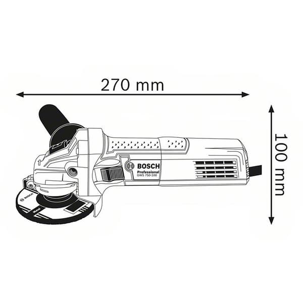Bosch Professional Kværn Gws 750-125 Søvfarvet EU Plug