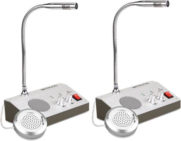 Retevis RT9908 Fönsterintercom, Tvåvägs Bankintercom, Walkie Talkie, Mikrofon Lämplig för sjukhus, kontor (2 st)