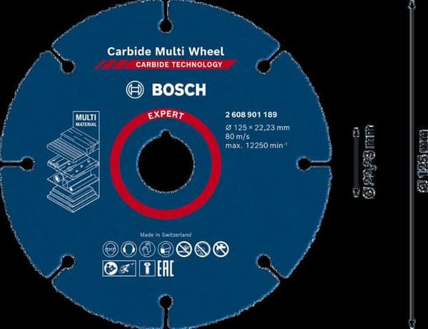 Skärskiva - BOSCH EXPERT - 2608901189 - 125mm - Karbusteknologi - Multimaterial