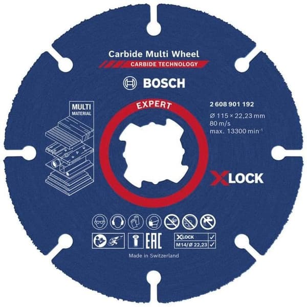 Bosch Tillbehör EXPERT Hårdmetall Multi Wheel X-LOCK 2608901192 Kapskiva 1 st 115 mm 22,23 mm 1 st.