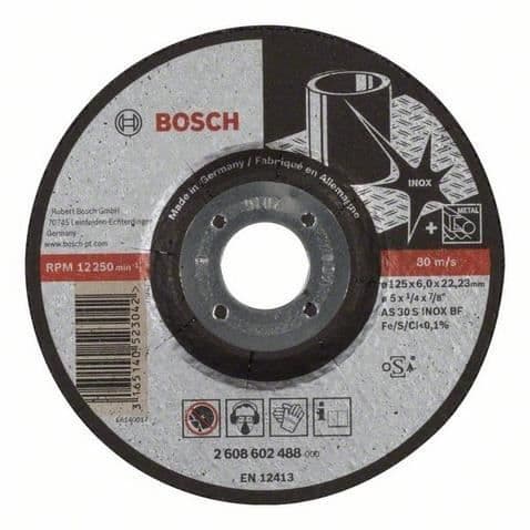 Slipskiva - BOSCH - 125X6 mm - Rostfritt stål - Överensstämmer med säkerhet - Lång livslängd
