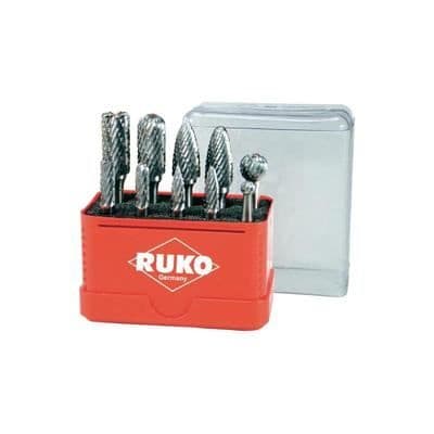 Fresa - RUKO - Set med 10 HM-fresor - Stångdiameter 6 mm - Hårt metall - Orange