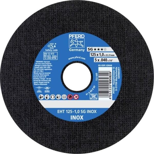PFERD EHT 125-1,0 SG INOX 61341116 Kapskiva 125 mm 22,23 mm 25 st.