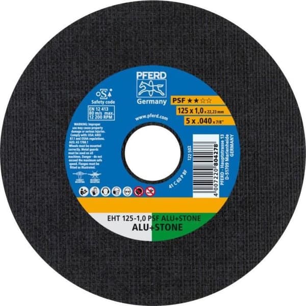 PFERD PSF ALU+STONE 61819015 Kapskiva 125 mm 22,23 mm 10 st.
