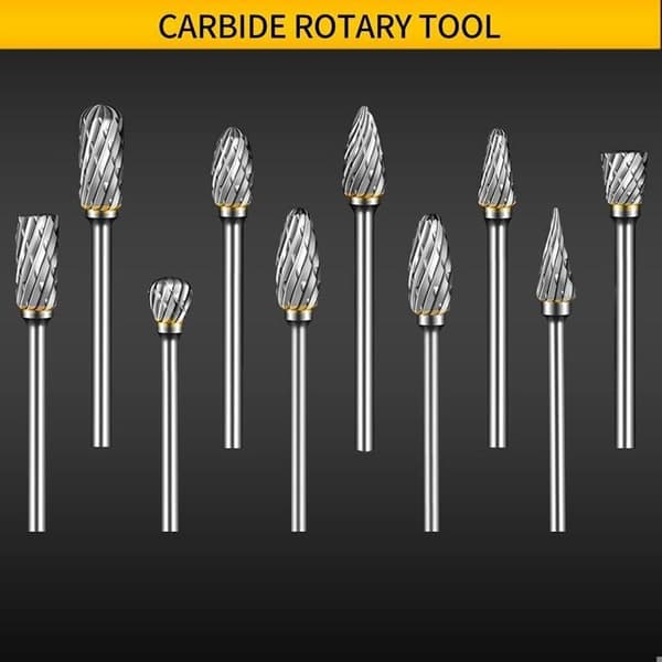 Hårdmetallborrset kompatibelt med Dremel - metallborrar - 10 st, 1/8" skaft för gör-det-själv - för gör-det-själv, gravering