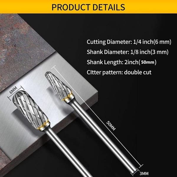 Hårdmetallborrset kompatibelt med Dremel - metallborrar - 10 st, 1/8" skaft för gör-det-själv - för gör-det-själv, gravering