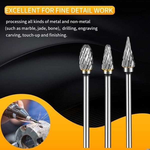 Hårdmetallborrset kompatibelt med Dremel - metallborrar - 10 st, 1/8" skaft för gör-det-själv - för gör-det-själv, gravering
