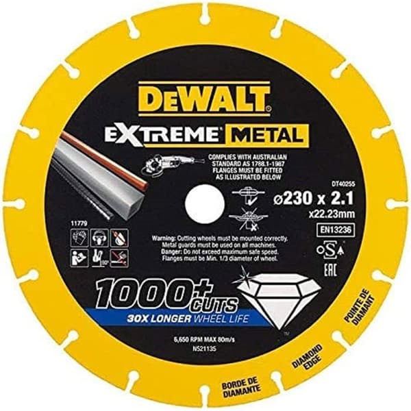 DEWALT DT40255 METALMAX Extreme metall diamantblad 230 mm - skär ett brett utbud av material