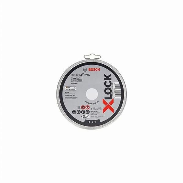 Skärskivor - BOSCH - X-LOCK 125mm - Aluminiumoxid - Standard för Inox - 10 stycken