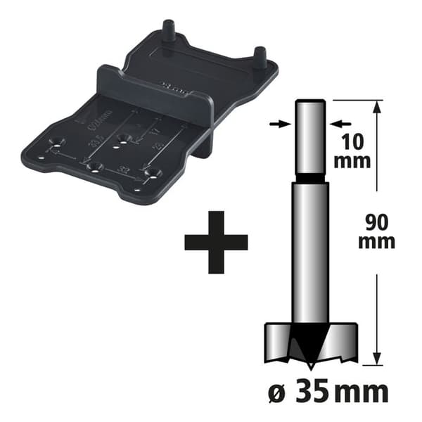 Infälld träfrässats - wolfcraft - Diameter 35 mm - Skaft Ø 10 mm - Höjd 90 mm