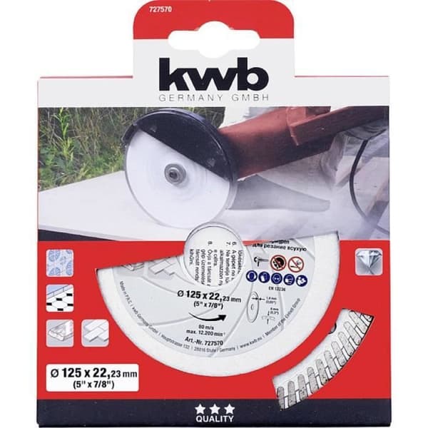 kwb 727570 Diamantkapskiva Diameter 125 mm Borrning Ø 22,23 mm 1 st.