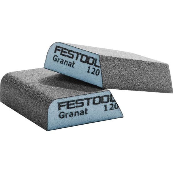 Slipsvamp - FESTOOL - GRANAT - 69x98x26 mm - Korn 120 - Kantig och rundad sida