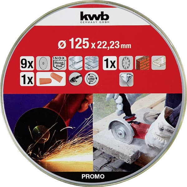 kwb 712032 Delningsskiveset 10 delar 125 mm 22.23 mm 10 st