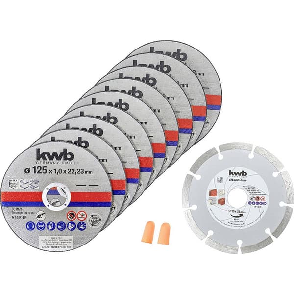 kwb 712032 Delningsskiveset 10 delar 125 mm 22.23 mm 10 st
