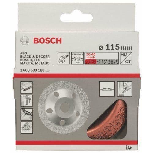 Hjulplatta - BOSCH - Ø 115 mm - Wolframkarbid - Fin korn - Båge