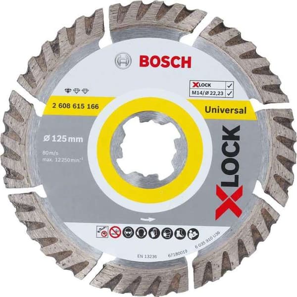Diamantslipsskiva - BOSCH - 2608615166 - 125 x 2 mm - X-LOCK - Optimerad diamantmatris