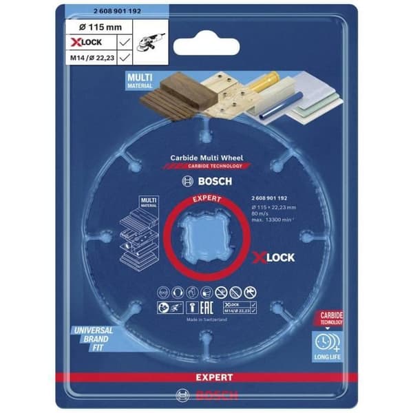 Bosch Tillbehör EXPERT Hårdmetall Multi Wheel X-LOCK 2608901192 Kapskiva 1 st 115 mm 22,23 mm 1 st.