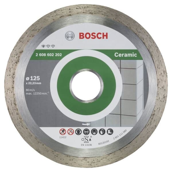 Diamantkapskiva - BOSCH - 2608602202 - 125mm - Kontinuerlig skäregg - Borrning 22,23mm