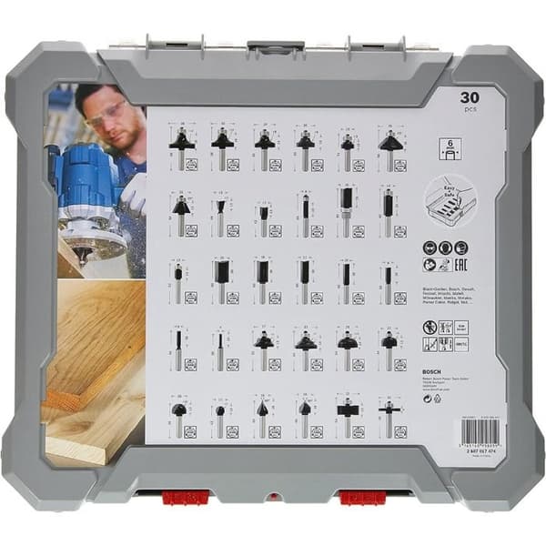 Coffret med 30 blandade fräsar med en Ø av 6 mm - BOSCH - 2607017474