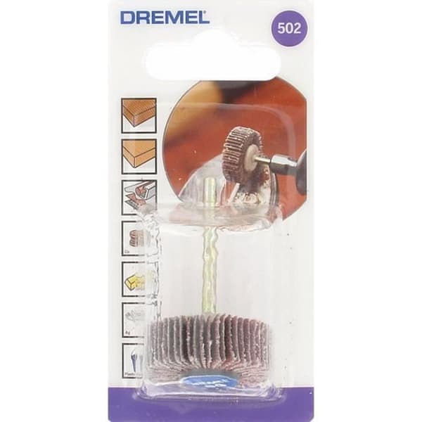 DREMEL 502 flikpolerare (80 korn, 28,6 mm diameter, för slipning med Dremel Multi-Tool)