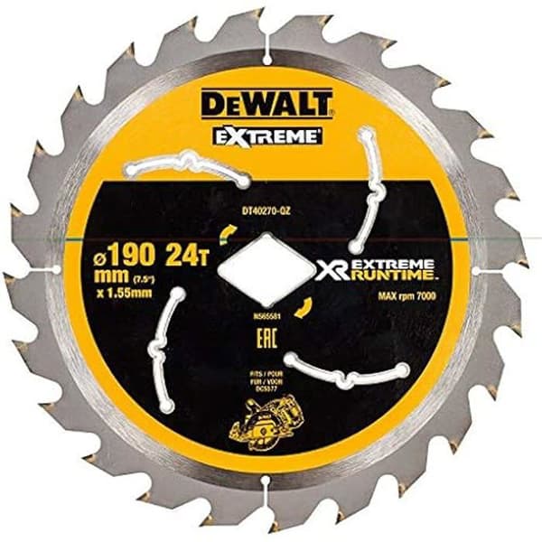 Lame diamant - DEWALT - DT40270 - 190 mm - 24 tänder - Carbide C3