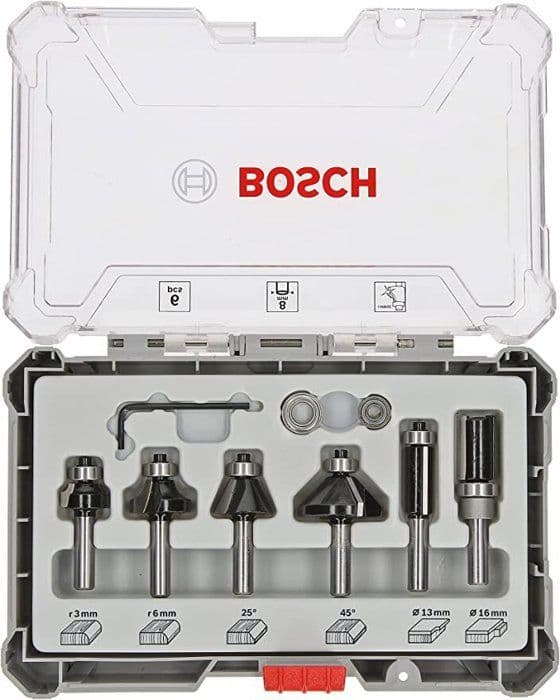 Coffret med 6 frästar för att jämna till/chamfrera/runda av med 6 mm skaft BOSCH - 2607017468